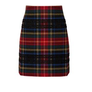 Wool Stewart Plaid J Crew Mini Skirt